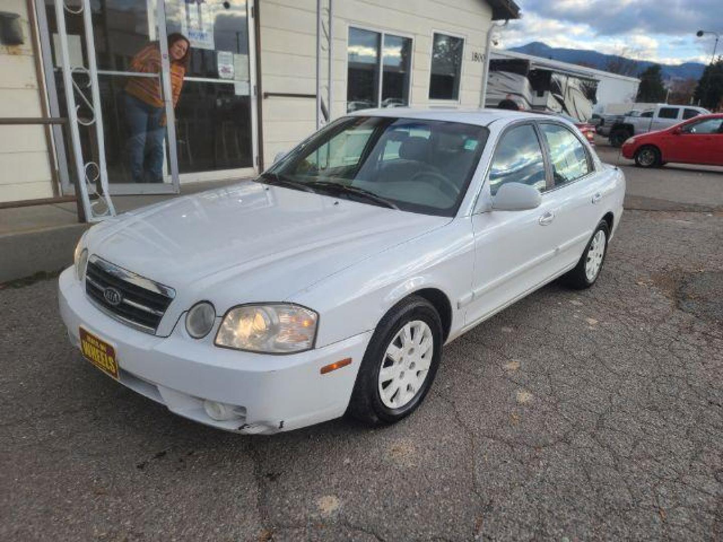 2005 Kia Optima LX (KNAGD126955) with an 2.4L L4 DOHC 16V engine, located at 1800 West Broadway, Missoula, 59808, (406) 543-1986, 46.881348, -114.023628 - Photo#0